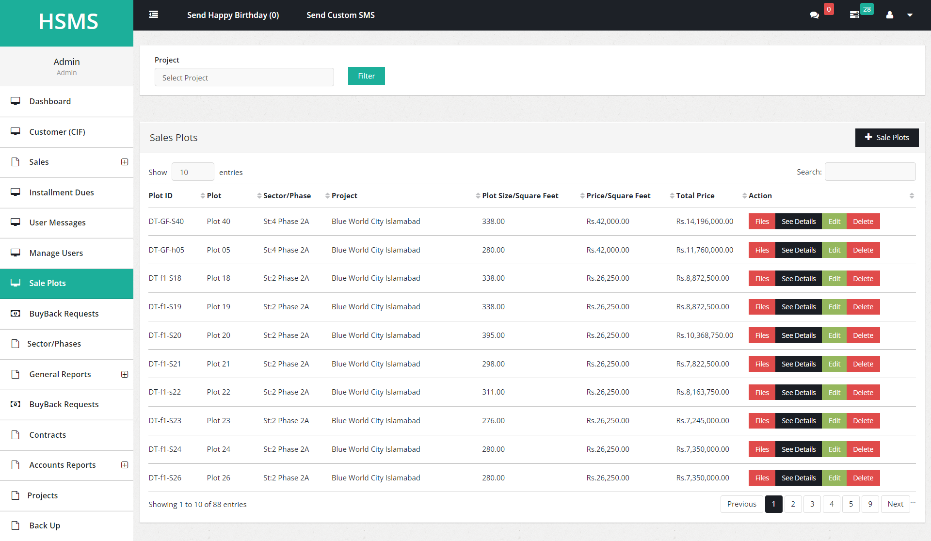 Housing Society Management Software Plot Sale