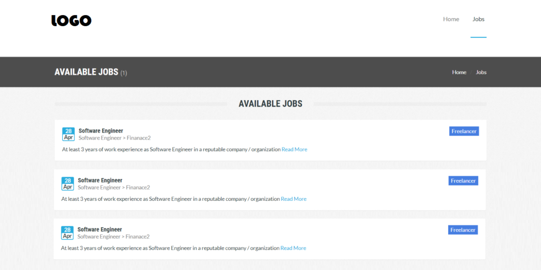 Job Portal & available job listing management