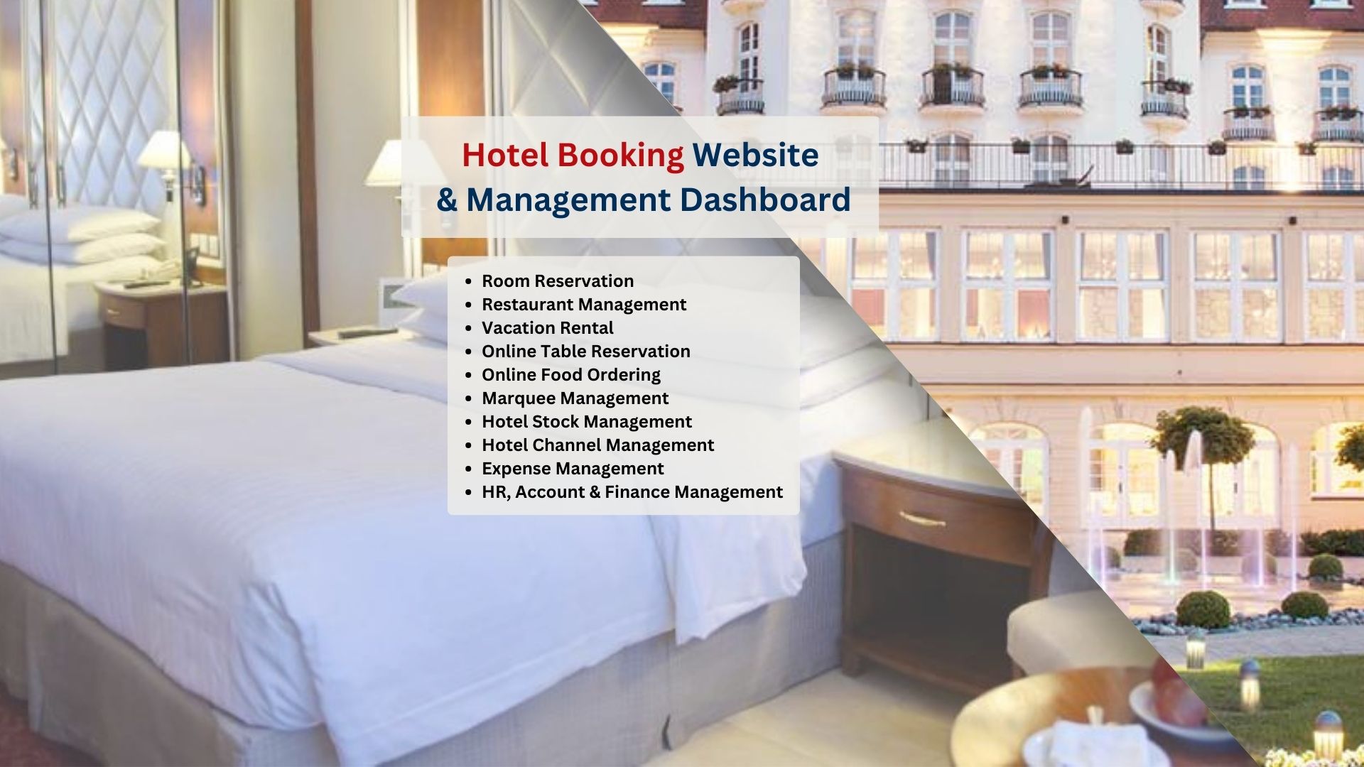 hotel booking website and management dashboard - nizisolutions.com